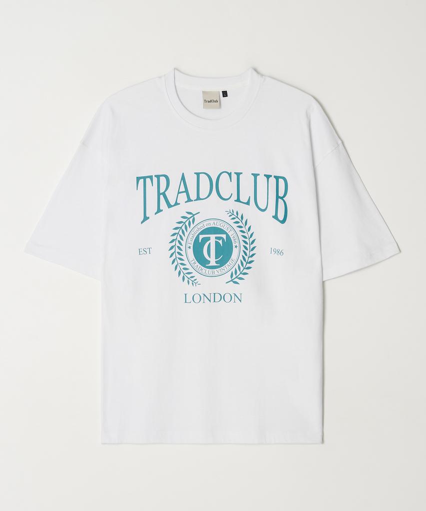 TRADCLUB 25 Аутентичная графическая футболка с коротким рукавом Белая