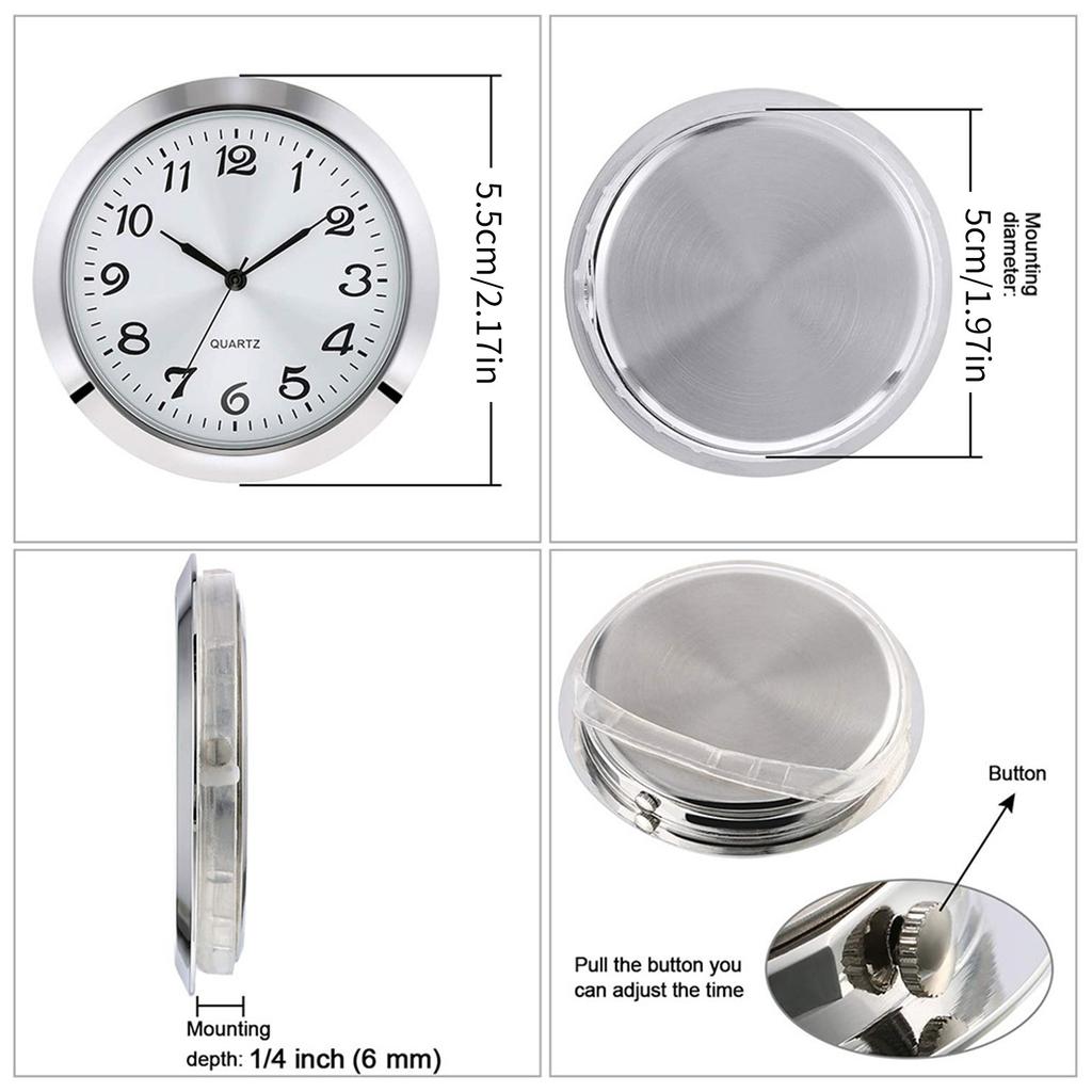 55mm Metal Watch Head Roman/Arabic Numerals Designed Watch Dial Bulit-in PC21 Movement for Glass Crystal Craft Clock