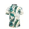 Летняя мужская повседневная гавайская рубашка с короткими рукавами и застежкой на пуговицы