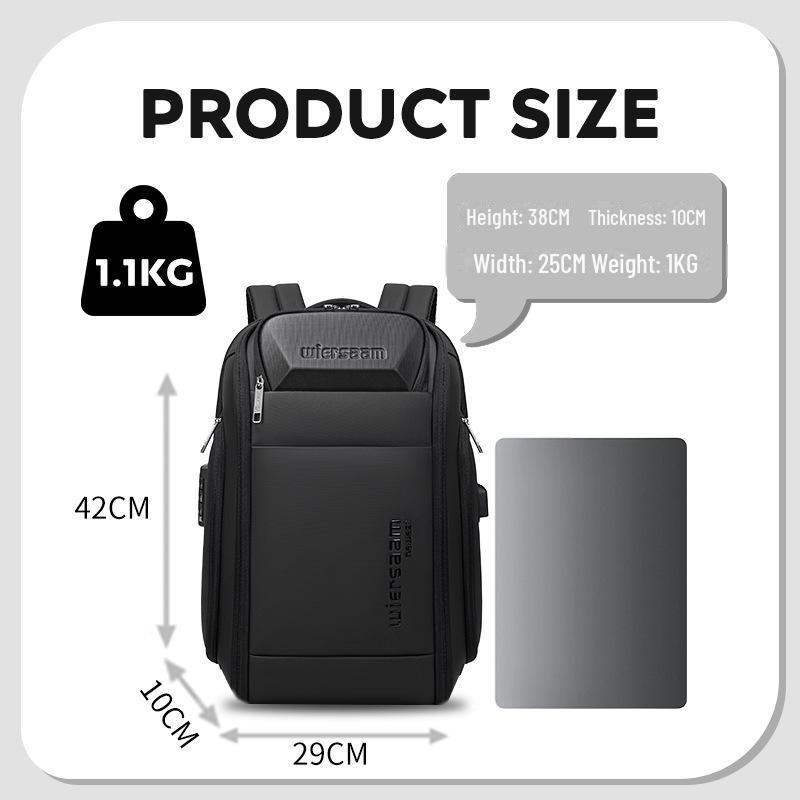 Men's Waterproof Anti-Theft Business Backpack - Large Capacity & Multi-Function with Password Security for Travel