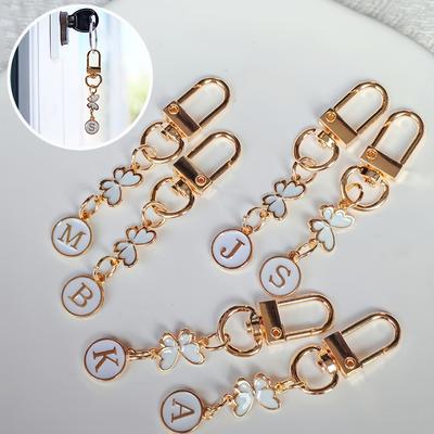 1 шт. Брелок Легкий Шарм для сумки Шарм с монограммой Металлический брелок Спутник для ключей автомобиля Брелок с монограммой в виде бабочки Долговечность Логотип ключа