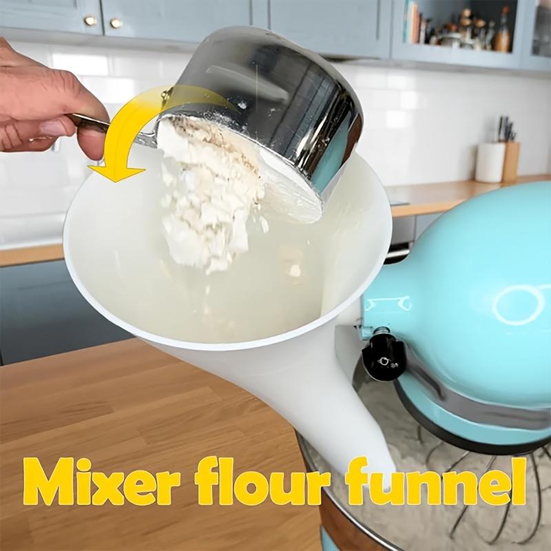 Прочная пластиковая воронка для муки для стационарного миксера KitchenAid, Защищенная от проливания, Удобная для наливания, Безопасная для пищевых продуктов, для муки и яиц