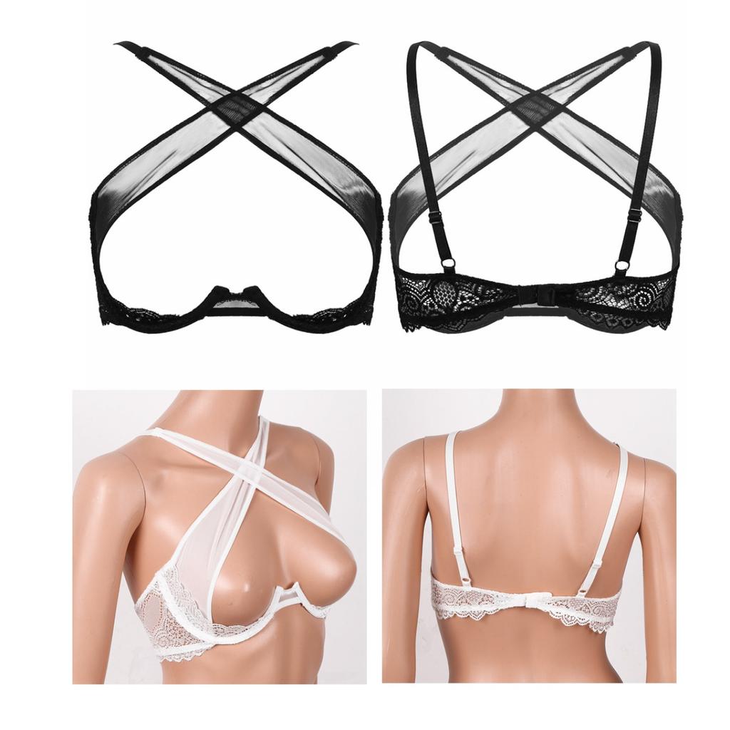 Женский кружевной бюстгальтер без косточек с цветочным принтом, укороченный топ с открытым передом, бюстгальтер-бюстгальтер на косточках