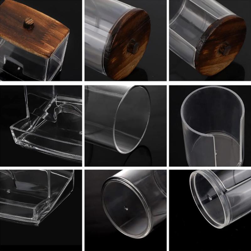 Набор аксессуаров для ванной комнаты, держатель для ватных палочек с прозрачными пластиковыми крышками, диспенсер для ватных шариков/палочек, банка-органайзер