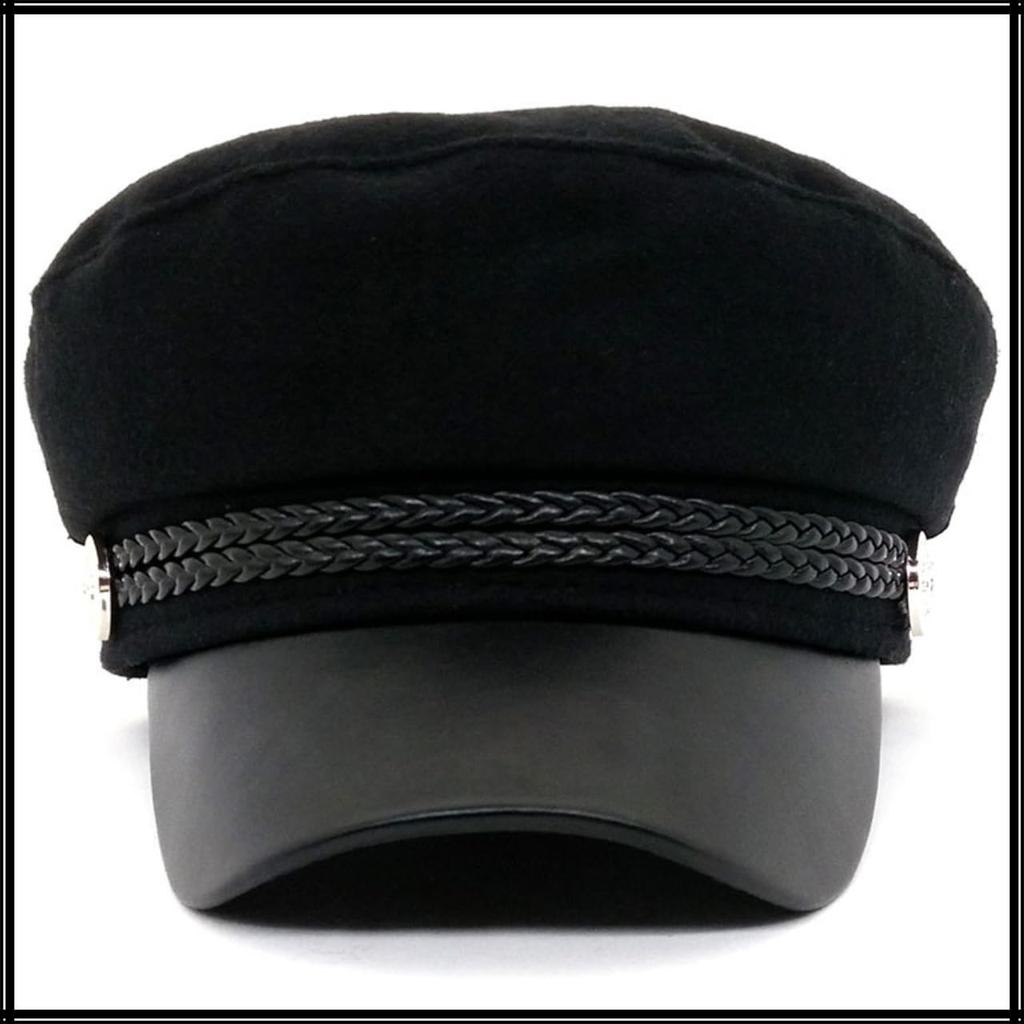 Marine Gothic Going CZ315 [White Fang] Cap, Black, Casquette, Lolita, Hat, Out, Travel, Stylish, Women's, (Black)