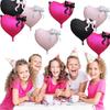 22-дюймовые розовые, красные, черные шары-фольга в форме сердца с бантом, украшения на День святого Валентина, свадьбу, вечеринку, День рождения, детский праздник