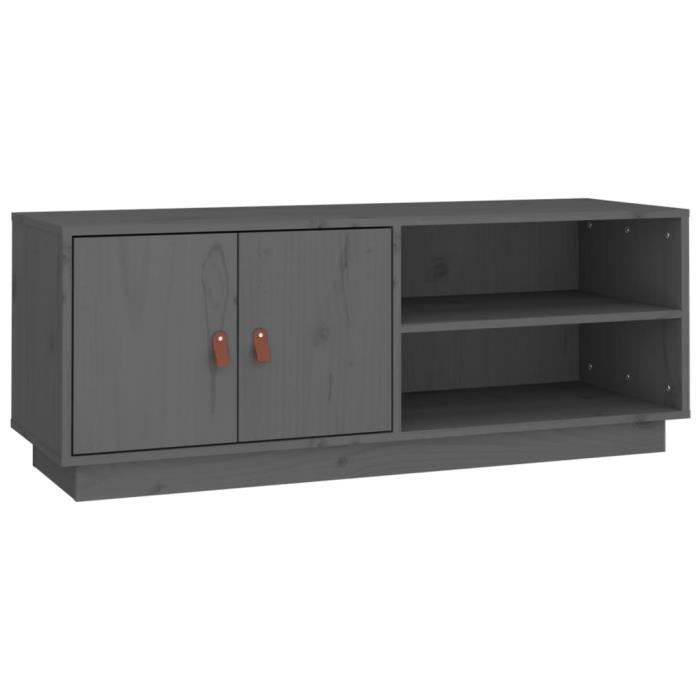 VidaXL TV Cabinet Grey 105x34x40 Cm Solid Pine Wood 818222