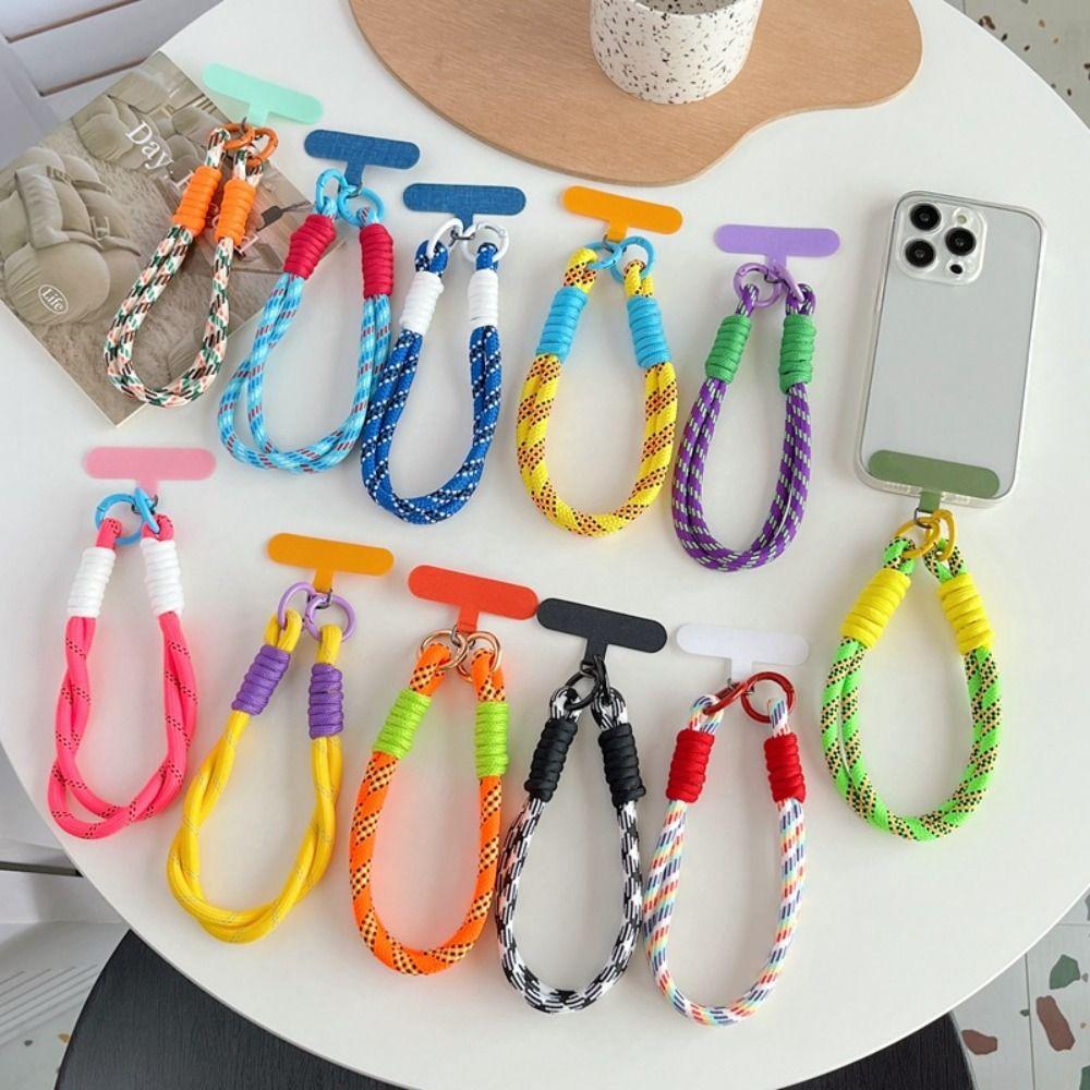 Candy Colors Anti-lost Rope Nylon Phone Wrist Straps Luxury Phone Lanyard  Phone Accessories