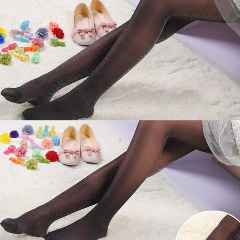 1 пара блестящих леггинсов женские для вечеринки серебристые с пайетками чулки колготки черные