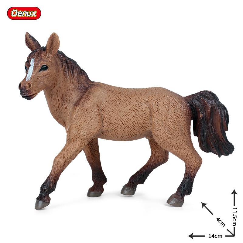 Oenux Зоопарк Мир Сельскохозяйственное Животное Лошадь Корова Свинья Овца Коза Осел Модель Фигурки Льва Тигра ПВХ Обучающая Милая Детская Игрушка Подарок
