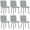 VidaXL Dining Chairs Set of 6 Light Grey Velvet 3315526
