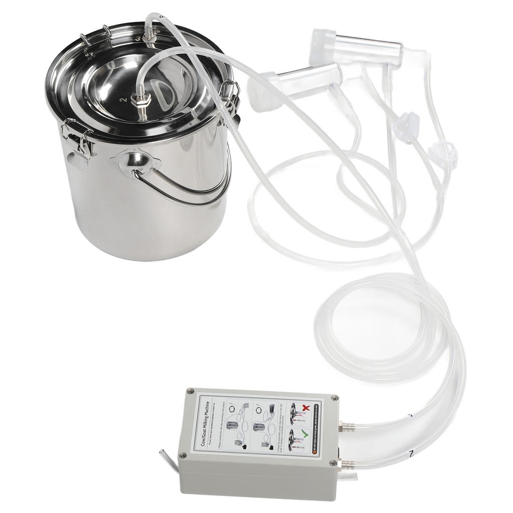 7L Доильный аппарат для коз из нержавеющей стали Портативный пульсирующий вакуумный насос Электрический доильный аппарат