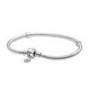 Charms 925 Sterling Solid Silver Bracelet Heart T -Bar Cuff Chain Sparkling Blue Disc Clasp Snake Chain Bracelet Women Jewelry