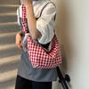 Клетчатая сумка кроссбоди, сумки-полумесяцы, простые сумки-хобо, наплечная сумка, женская