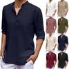 Designer Spring Summer Men's Casual Cotton Linen Solid Color Long Sleeve Shirts Loose Shirts