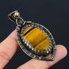 Tiger Eye Gemstone Pure Copper Wire Wrapped Handmade Pendant Jewelry For Her