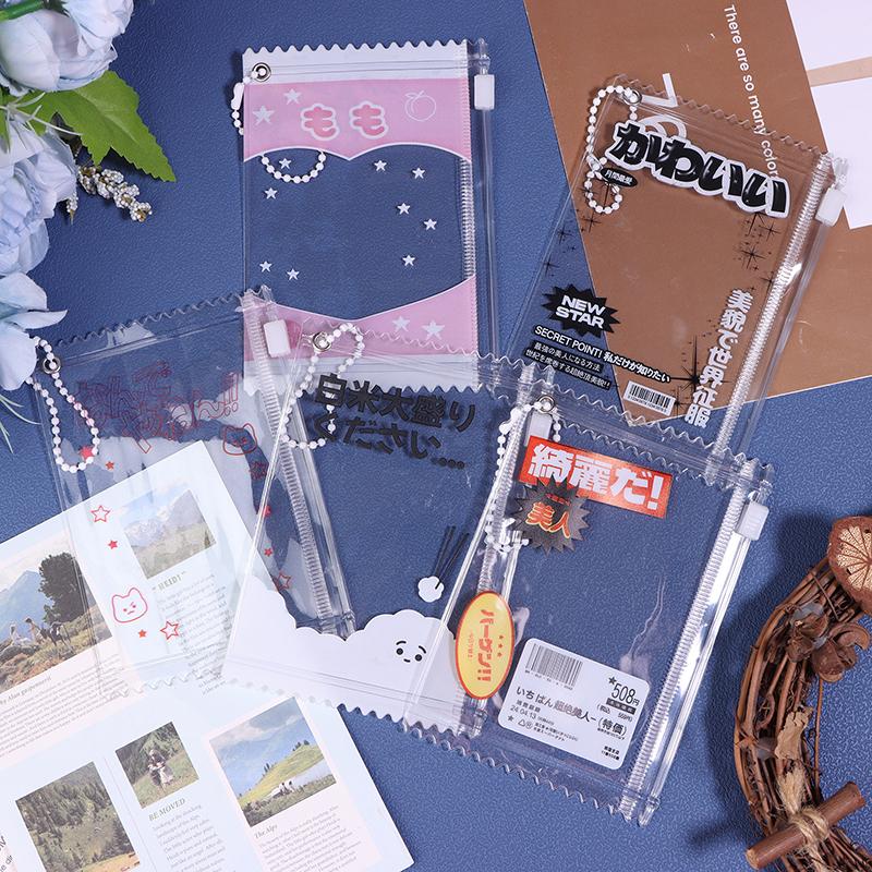 1Pc Cute Transparent Candy Bag Props Badge Storage Display Bag Pendant Protective Shell Card Sleeves Holder Bag