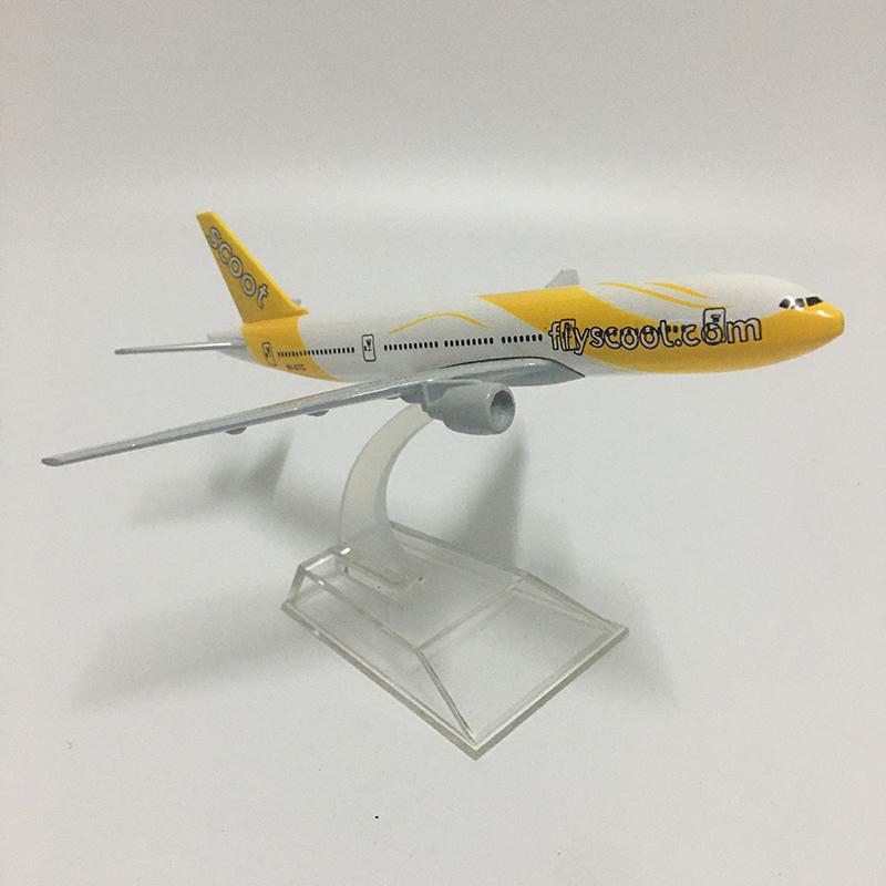 16 см Металлический литой самолет Singapore Scoot Flyscoot B777 Модель самолета Игрушка для подарка Дисплея Коллекции