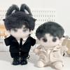 YUYAKESHI хлопковая кукольная одежда 20 см кукольная одежда нарядная белая рубашка галстук костюм для кукол комплект кукольной одежды униформа плюшевые штаны (Черный комплект из 4 предметов)