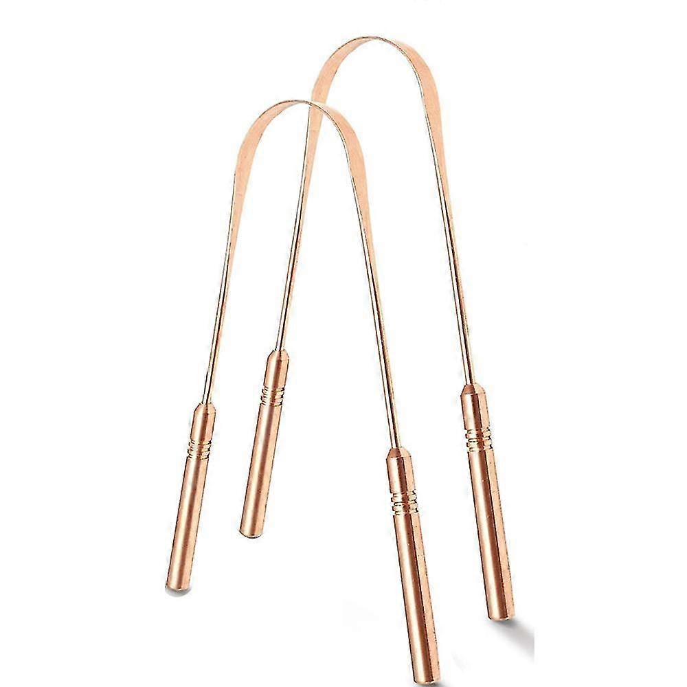 Pack Of 2 Copper Tongue Scraper Cleaner | Dentist Recommended For Dental Health And Fresh Breath