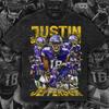Justin Jefferson Retro Design Tee | Vintage Football PNG | Digital Download | Front Artwork | 300 DPI | with Halftone File | Ready To Print