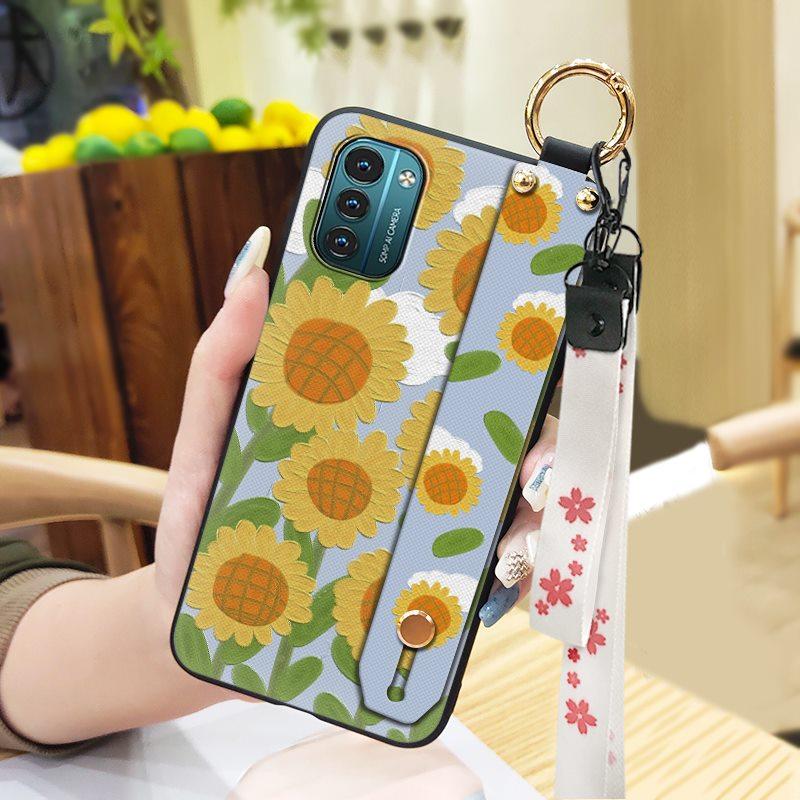 Kickstand Protective Phone Case For Nokia G11/G21 Flower Anti-knock Ring Shockproof Fashion Design Soft Case Durable