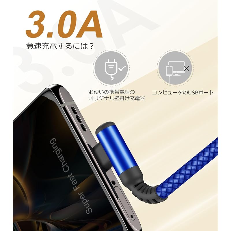 USB C Cable L-shape [1M/Set of 2] Sweguard Type C Fast Charging QuickCharge3.0 Compatible Type iPhone 16 /iPhone 15 Charging Cable iPhone 16 15,iPad