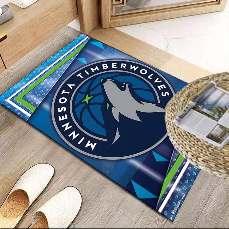 Timberwolves Logo Carpet, Kitchen Rugs, Yoga Mat, Non-Slip Mats, Rug for Bathroom, Living Room bedroom, Camping Rugs Christmas Gift
