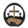 Easters Crosses and Empty Tomb Resurrection Scene Wooden Decoration Table Sign for Festives Home Display Ornament Gift