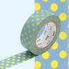 Masking Tape MT 1.5 Cm Yellow Polka Dots Blue Background