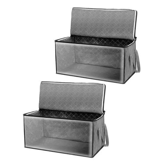 2 шт. сумки для хранения одеял с ручками, большая вместимость, прозрачное окно, дизайн одеял, одежда