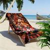 Floral Dog Print Beach Towel, Large Soft Quick Dry Towel for Beach Camping Swimming