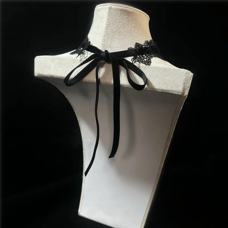 Готическое кружевное ожерелье, викторианский бархатный воротник с подвеской в виде капли воды, элегантный и подходящий для женских аксессуаров для вечеринок