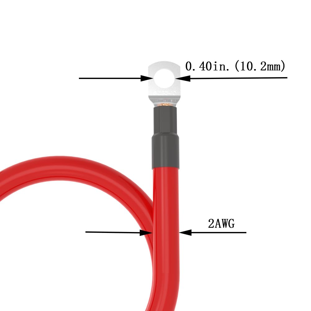 Кабель для инвертора питания от аккумулятора, сечение 2 AWG, 35 мм², 30 см, аккумулятор