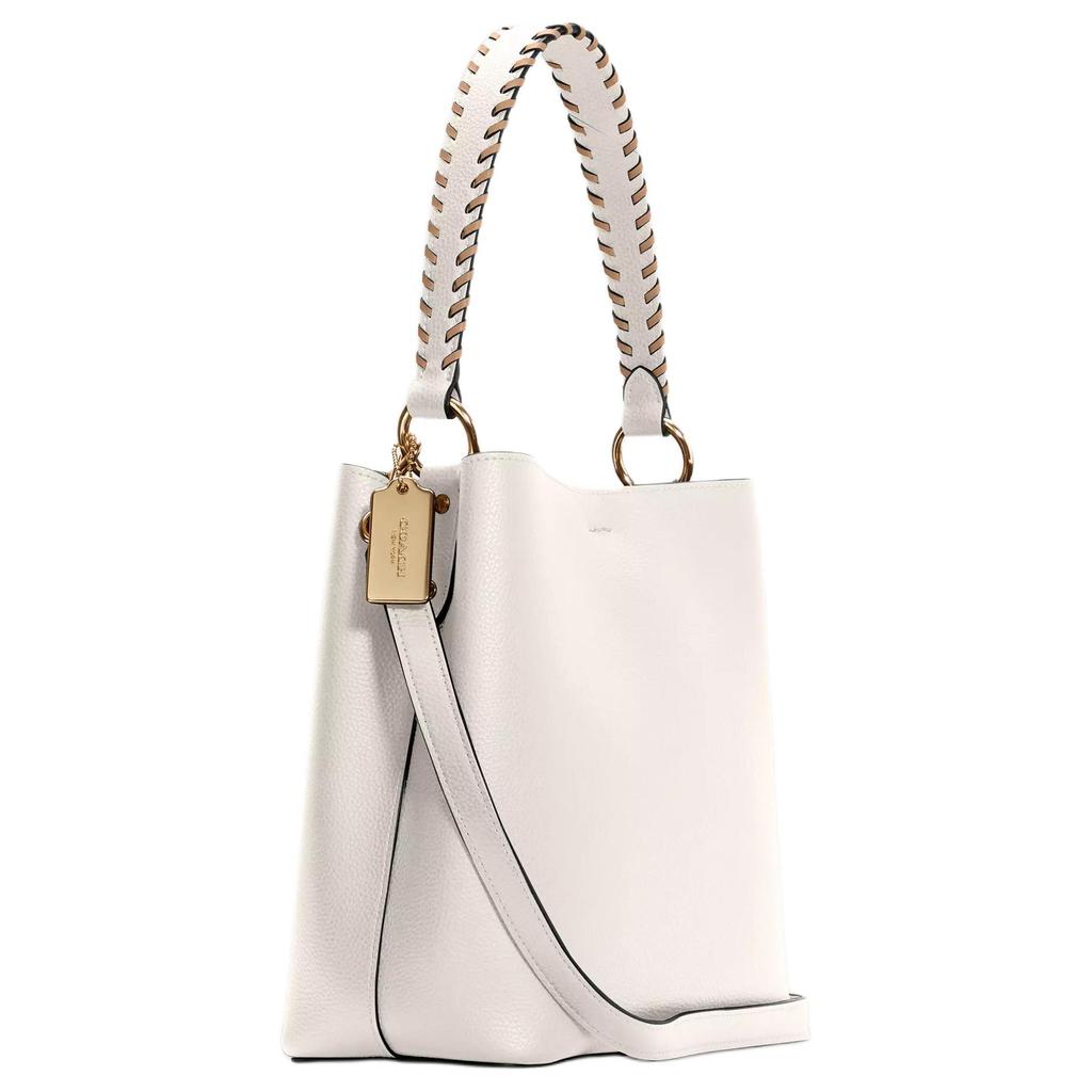 New COACH Town Polished Pebble Leather With Smooth Leather Shoulder Bag, Crossbody Bag Medium Size Women's Chalk White C4109-IMSUT
