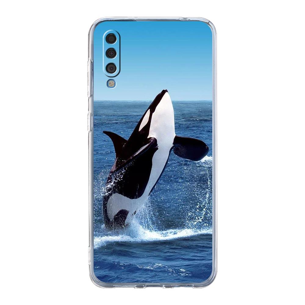 Чехол Для Samsung A54 A52 A50 A70 A40 A20S A20E A02S A12 A14 A16 A22 A24 A42 A34 A32 5G A04s A06 Косатка океан милая косатка
