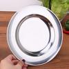 Stainless Steel Round Dinner Plate Dish Tray, Food Container, Outdoor Camping, Picnic Tableware, 16-24cm