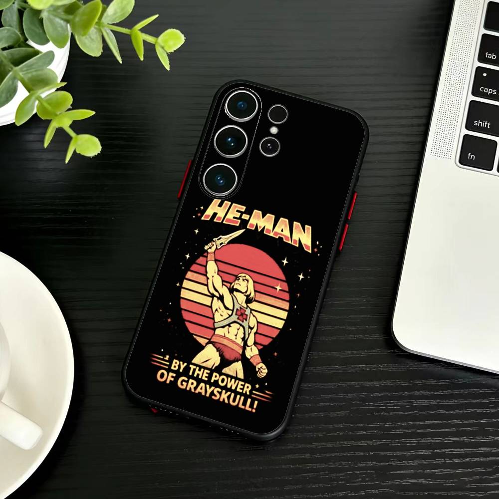 Чехол для телефона P-MOTU He-Man для Samsung S26, S25, S24, S23, S22, S21, S20, Ultra, Plus, FE Черный Мягкий чехол