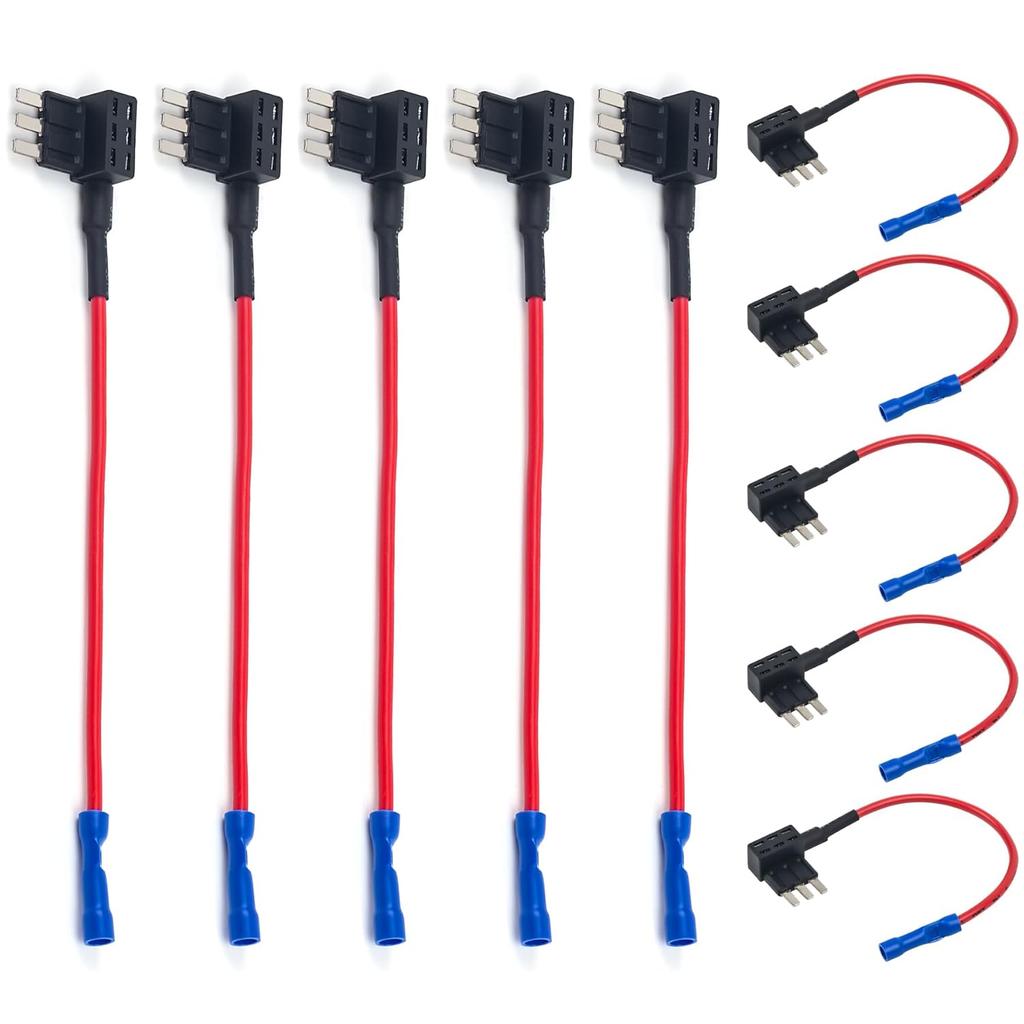 AMP Micro 3 Fuse, 3 Prong Micro Blade Fuse, Applicable to The Maintenance, Replacement of Car, Automobile Trucks, Ships, Automotive Lighting (60PCS)