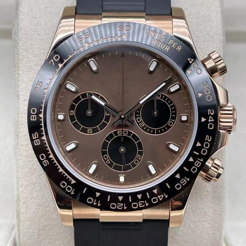 Мужские автоматические механические часы Rolex Daytona 40 мм, многофункциональные, с инкрустацией бриллиантами.