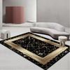 Modern Big Size Golden Border Living Room Rug Soft Foldable Bedroom Carpet Easy Clean Non-slip Mat for Kids Machine Washable