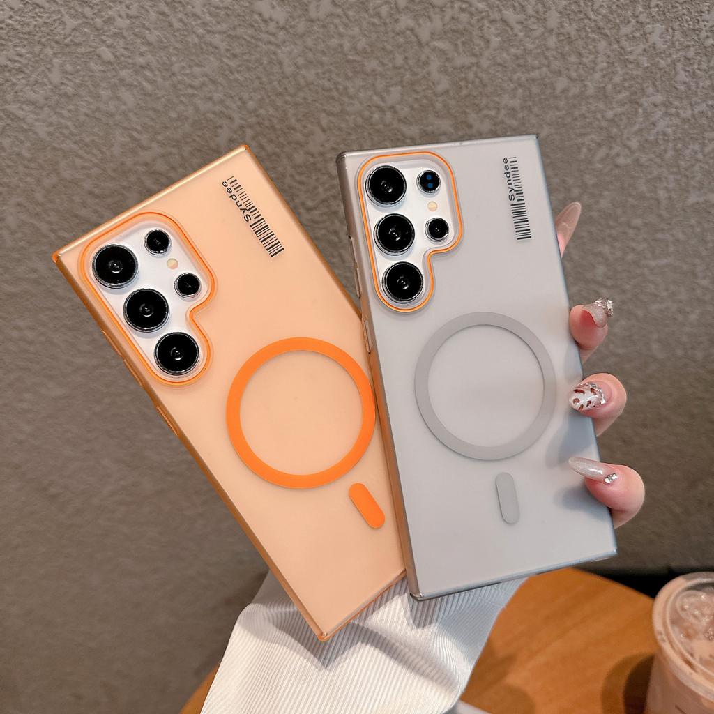 Samsung S25Plus Semi Transparent Magnetic Suction Phone Case SAMS24Ultra Skin Scrub S23 Soft Sand Protective Case 22