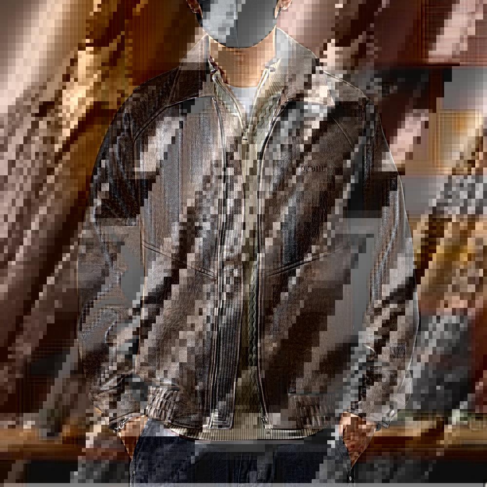 Мужская кожаная куртка Melanoid: Модный пилотский стиль на мотоцикле Осень/Зима 2025