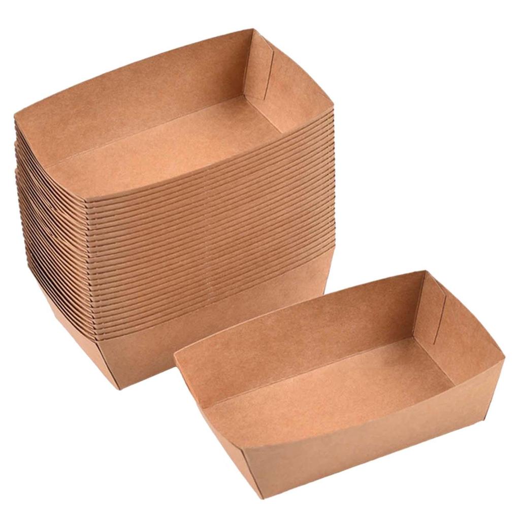 100Pcs Take Out Food Serving Boats Container for Nachos French Fries Hot Dog