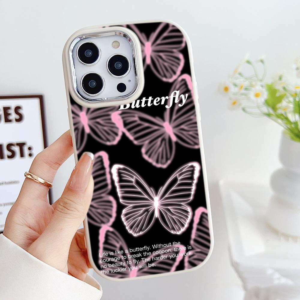 LZ4 Butterfly art design мягкий чехол для телефона Samsung S24 Ultra S23 Plus S21 FE A16 A54 A52 A06 Infinix Hot 40 30i защита объектива противоударный чехол