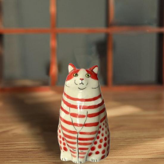 Dotted Cat Flower Vase Desktop Decoration Resin Cartoon Kitten Floral Plants Vase Indoor Real Dried Flower Holder Floral Arrangement Container