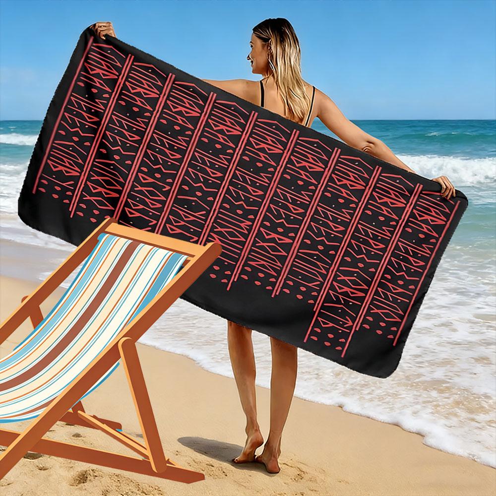 Bold runic inspiration Print beach towel, quick drying, suitable for travel, outdoor sports, jogging, the beach and swimming, gift