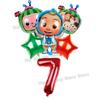 Cocomelons Baby Boys Girls Party Decoration Number Balloons Set 0-9 Cartoon Baby Showers Ornament Birthday Balloon Photo Props