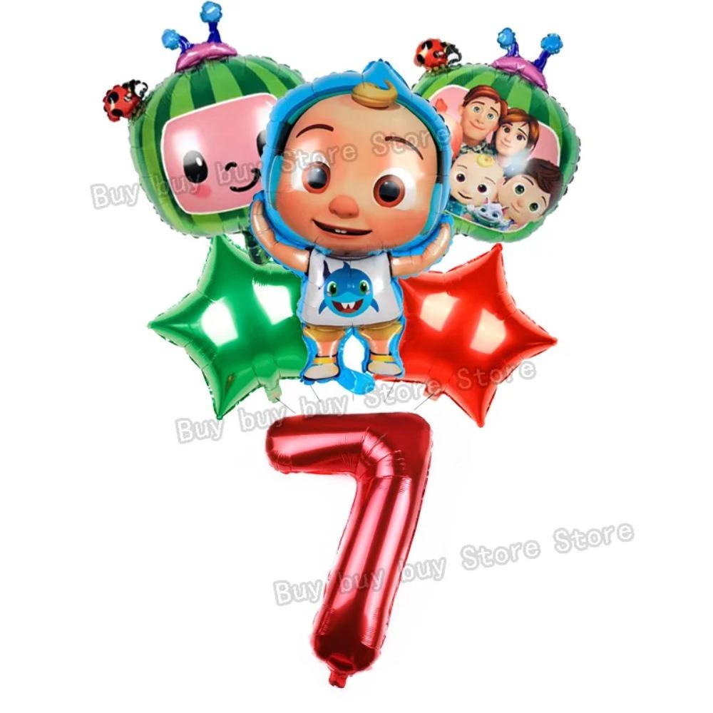 Cocomelons Baby Boys Girls Party Decoration Number Balloons Set 0-9 Cartoon Baby Showers Ornament Birthday Balloon Photo Props