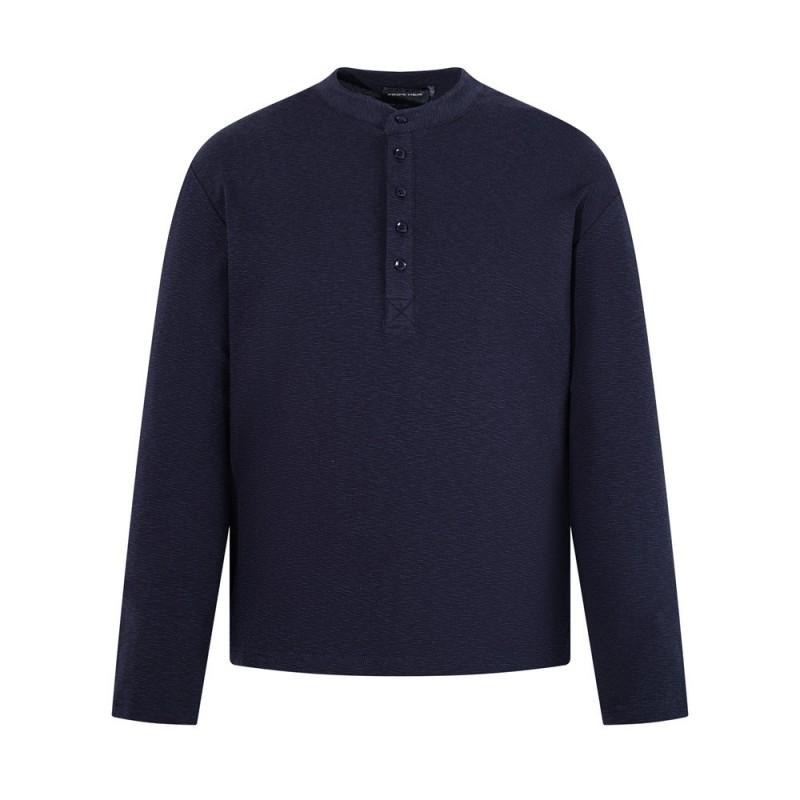 Mens Solid Color Long Sleeve T-Shirt Slim Fit Casual Streetwear Basic Top
